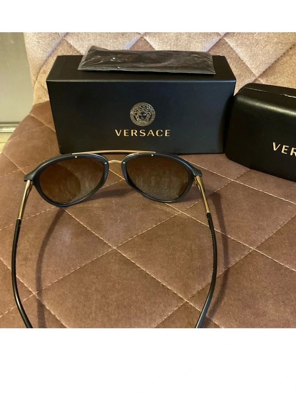 Versace unisex aviator sunglasses mirrored